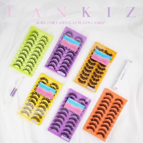 LANKIZ Cluster Lashes 10-16mm Fluffy Individual Cat Eye Lashes Natural Look 6D Wispy False Eyelashes Lash Clusters DIY Eyelash Extensions Curly Faux Mink Fake Lashes Strip 10 works Pack(Balsam Style) - Image 4