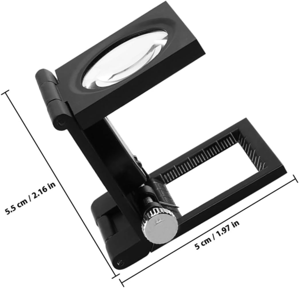 Tri-fold Jewelry Magnifying Glass 30mm 10x with Pointer Reusable Desktop Loupe for Jewelry Inspection and Collectible Evaluation