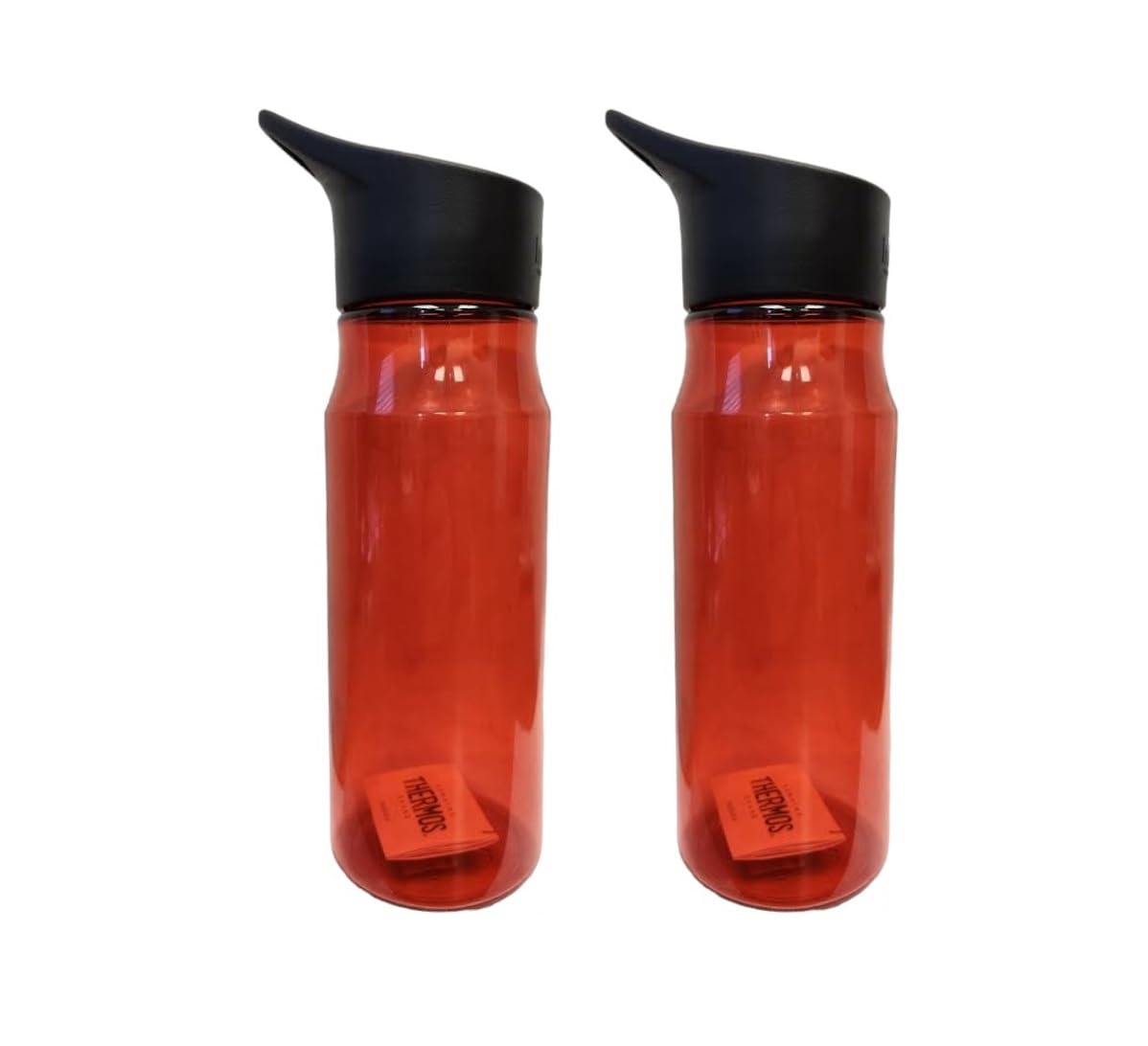 THERMOSintak Hydration Water Bottle Portable Plastic With Handle, Red, 26oz, Pack of 2