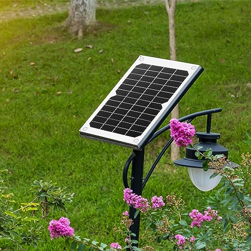 DEWIN Solarpanel, 10W 12V Solar Panel Tragbares Polykristallines Solarpanel Solar Batterieladegerät mit Auto Ladeanschluss Clip für Wohnmobile, Gartenhäuser, Boote