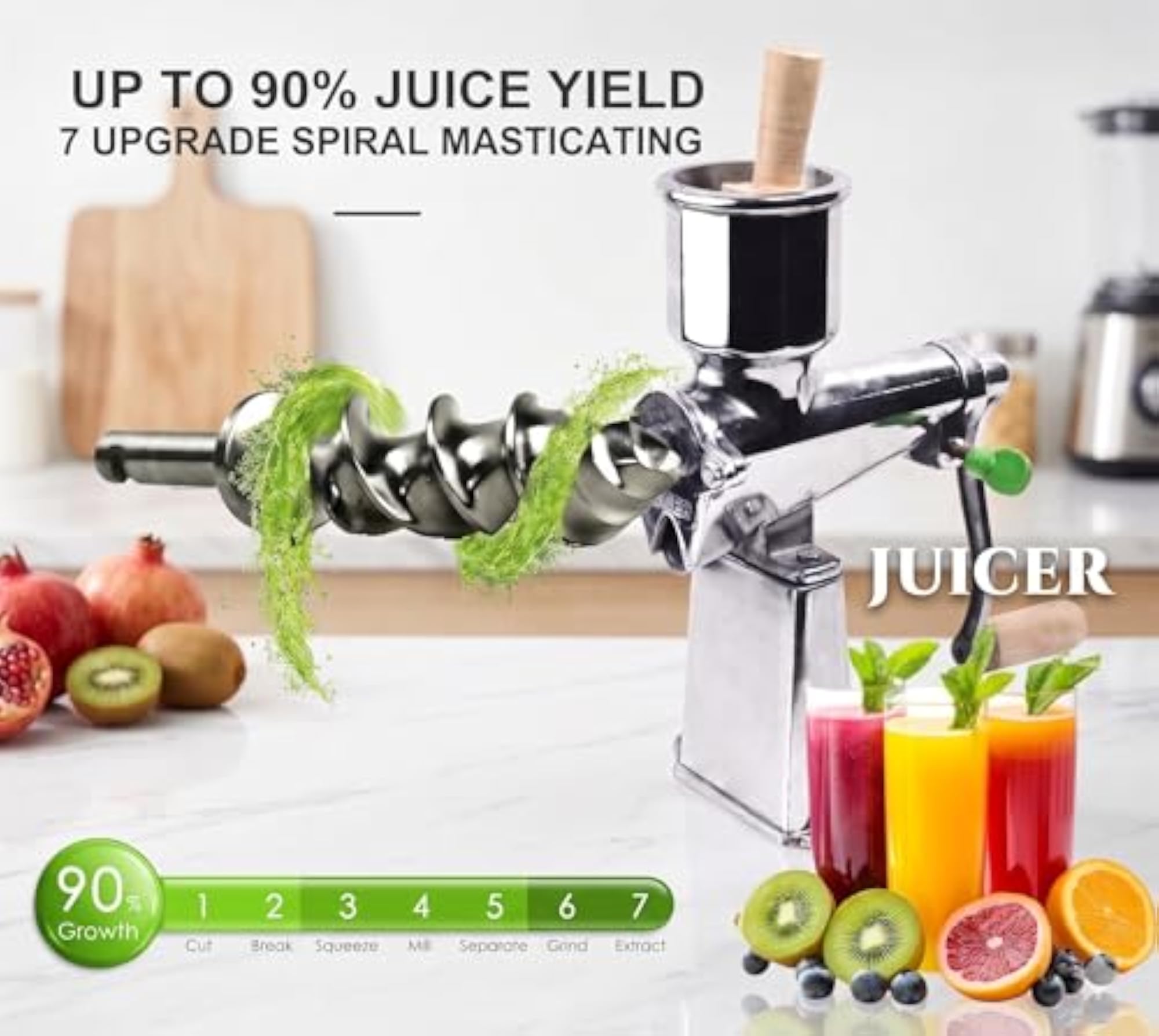 Manual Stainless Steel Fruit Juicer, Kitchen Essential