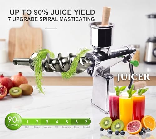 Image of Manual Stainless Steel & Aluminium Fruit Juicer, Hand Crank Press, Kitchen Juice Maker, Juice Machine for Home & etc (15 N0.)