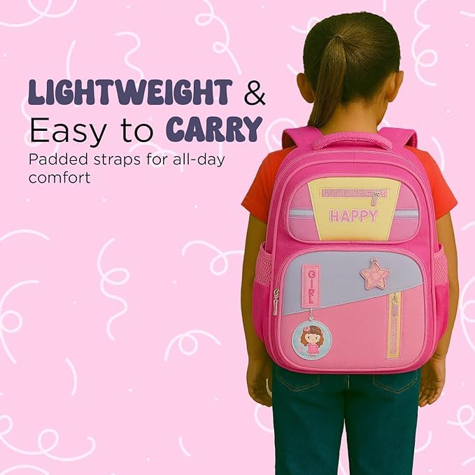 Image of School Bag for Kids Boys & Girls 5-10 Years - Cute Cartoon Dinosaur Backpack Large Capacity Waterproof School Bag with Bottle Pocket Multi-Compartment Lightweight Bag for Nursery & Primary