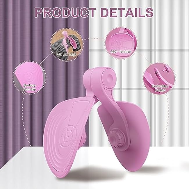 Inner Thigh Exerciser Kegel Exercise Products for Women Pelvic Floor Muscle Trainer Inner Thigh Hip Exercise Equipment Postpartum Rehabilitation Pelvic Floor (Pink)