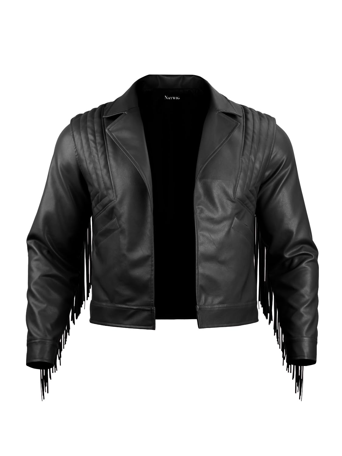 Naywig Faux Leather Western Cowboy Jacket With Fringes Garret Garrison Cosplay Costume For Mens And Boys-XL