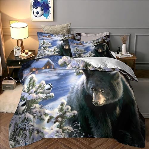 Housse de couette ours d'hiver impression 3D douce haute qualité - 6