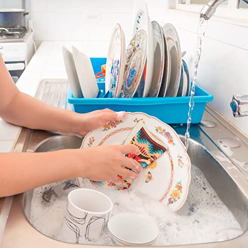 6 Pcs Swedish Kitchen Dish Cloths Kitchen Towels Reusable Sponge Cleaning Cloths Wipes Absorbent Dish Cloth Quick Drying Washable Decorative Tea Towels No Odor Bar Hand Towel (Western) #TOP5