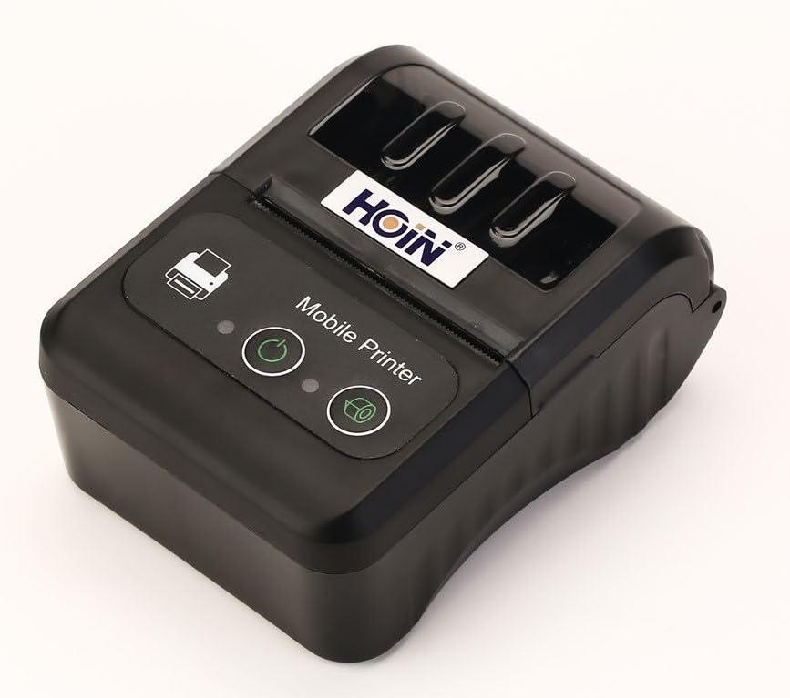 Original Hoin 58mm Portable Rechargeable Thermal Printer. Bluetooth + USB Interface, with Charger