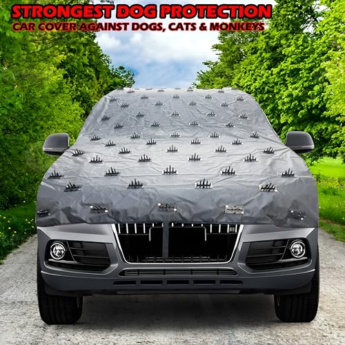 Image of Waterproof Spike Car Cover for Maruti Suzuki WagonR Completely Protect Car from Dogs & Monkeys Also Compatible with All Hatchback,Sedan and SUV Cars (13.4 Feet) Full Roof Universal Size
