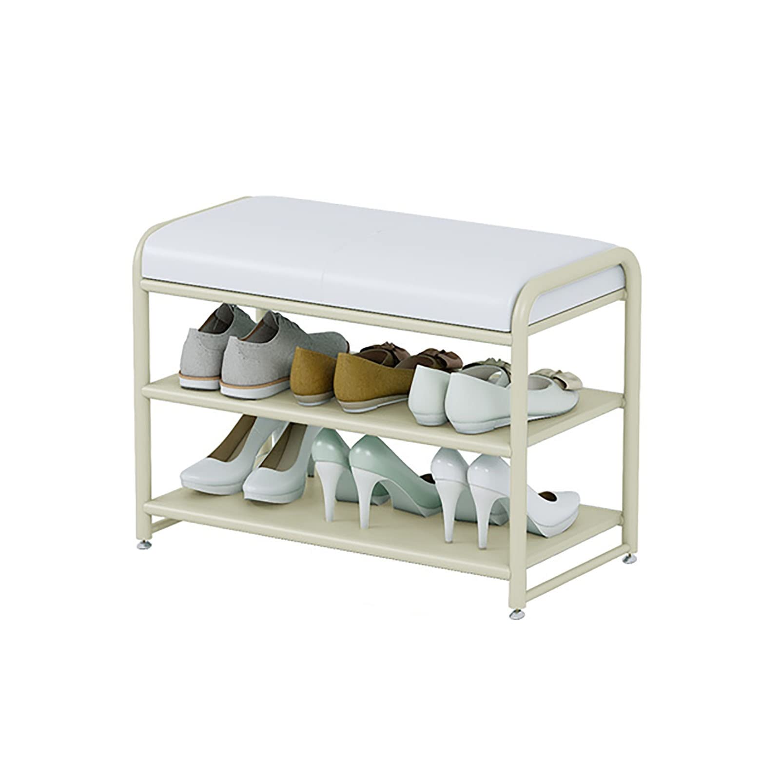 SXZenSpace Shoe Cabinets changing stool,iron simple shoe rack,soft package cabinet sittable,Shoe (Size:70cm*32.5cm*48cm)