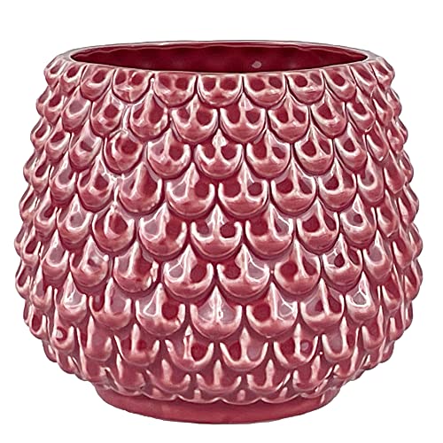 Nordring Pot de Fleur Pino - Pots de Fleurs décoratifs Couleur pour intérieur Style rétro créatif L (16,5 cm ø), Rouge, Céramique Cover