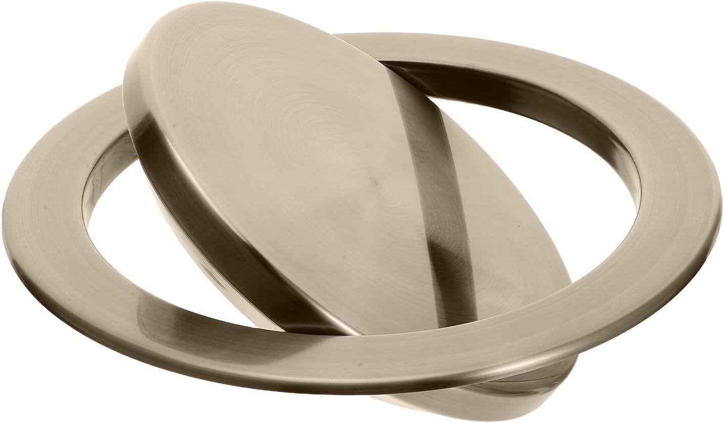 Homoyoyo Flush Mounted Waste Bin Lid Stainless Steel 430 Swing Cover Drop-in Trash Can Lid for Kitchen Sink Home and Office Concealed Garbage Container Replacement