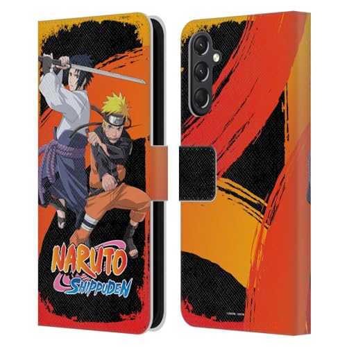 Étui portefeuille en cuir Naruto et Sasuke adapté au Samsung Galaxy A24 4G