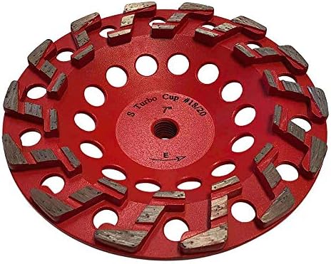 7" High Performance Diamond Grinding Wheels for Aggressive Concrete, Paint, Epoxy, Mastic, Coating Removal, 18/20 Grit, S Segments, 5/8"-11 Arbor