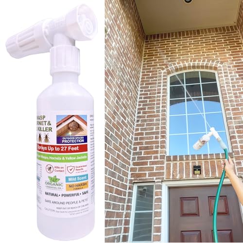 192 oz Wasp Spray, Organic Peppermint Oil Hornet Killer, Wasp Nest Spray, Wasp Spray Long Range 30 ft Self Defense, Kill&Repel Wasp, Hornet, Yellow Jacket,Bee & Bugs. Wasp Spray Concentrate, Pet Safe