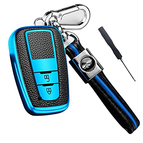 POSTEK トヨタ ス マートキーカバーに適用車のキーカバーキーホルダー オシャレ 手触りいい 高級 C-HR 新型 クラウン 50系 プリウス 70カムリ ランドクルーザー プラド 150 後期 2ボタン