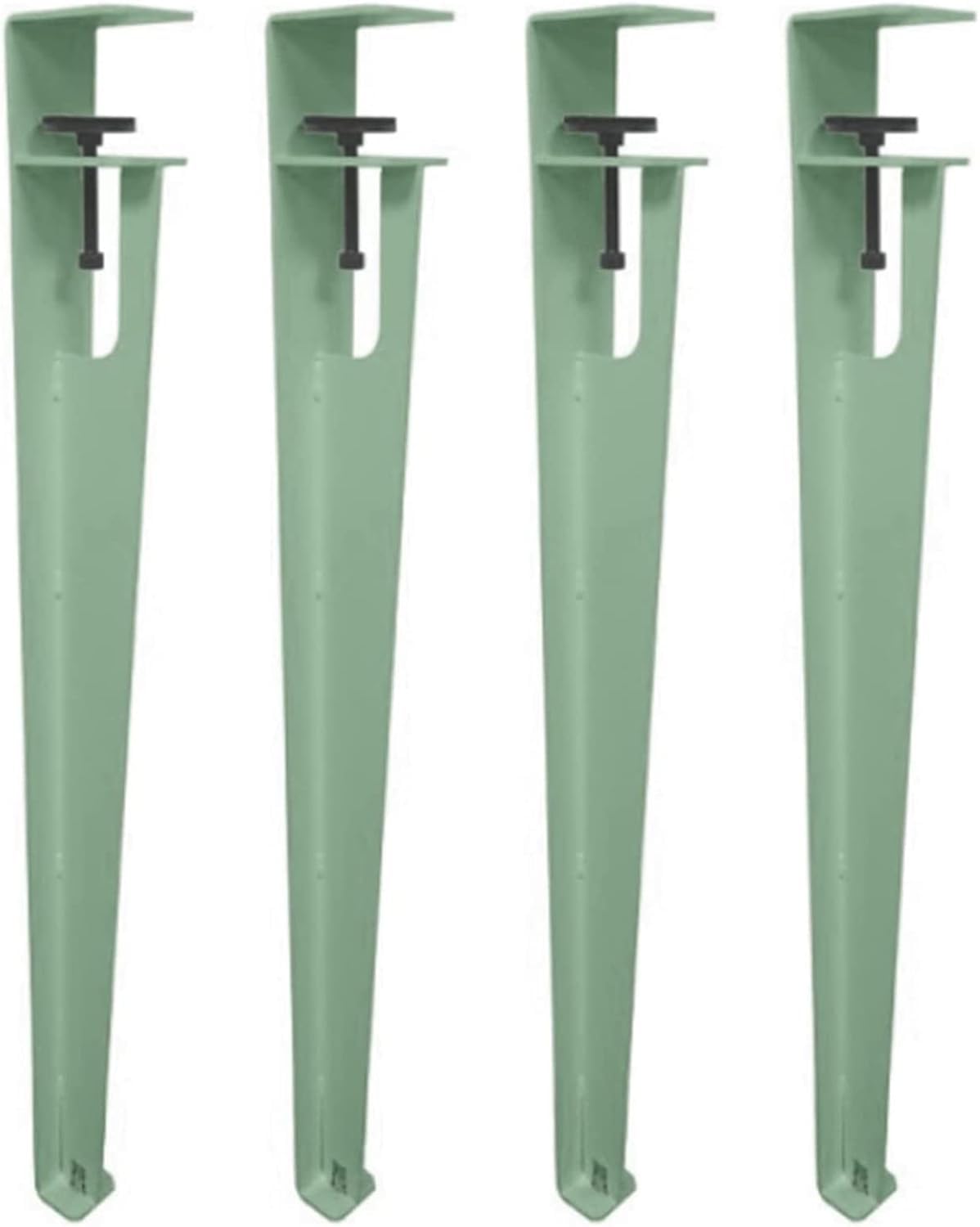 Adjustable Metal Table Legs - 4pcs F-shape Iron Clamp Feet For Coffee/dining Tables, No-punch Diy Bar Support With Adjustable Height Green 76cm(30in)