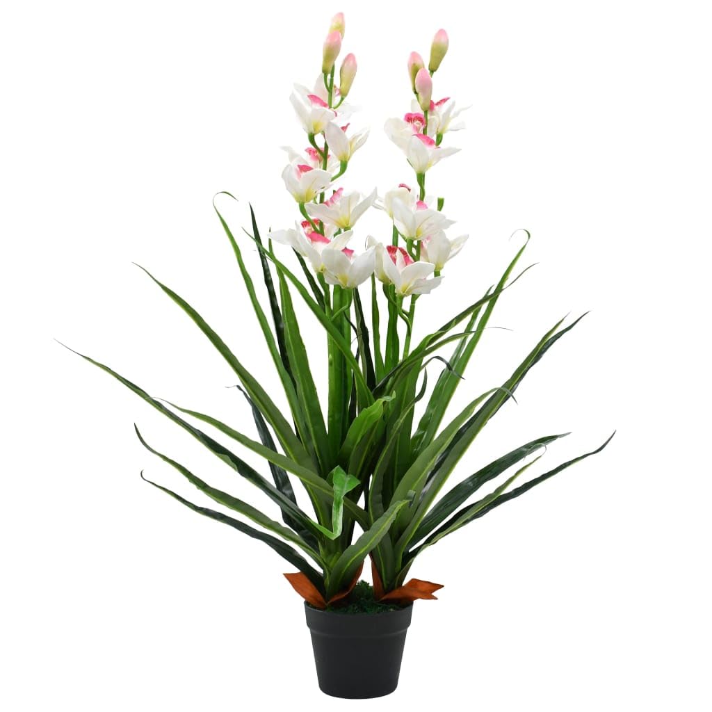 Générique Plante Artificielle Orchidée Cymbidium avec Pot 100 cm Vert,Maison & Jardin, Décorations, Fleurs & Plantes artificielles, Vert (Poids 3.65KG)