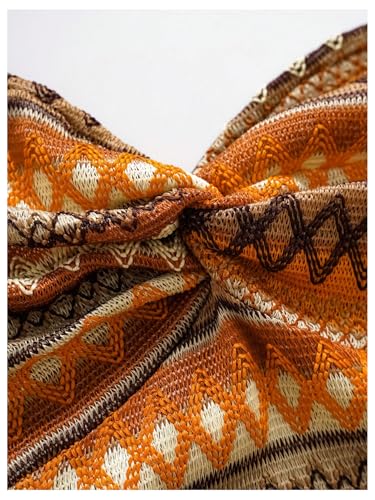 Image of Floerns Women's Boho Tribal Sleeveless Strapless Tube Twist Front Bodycon Maxi Dresses