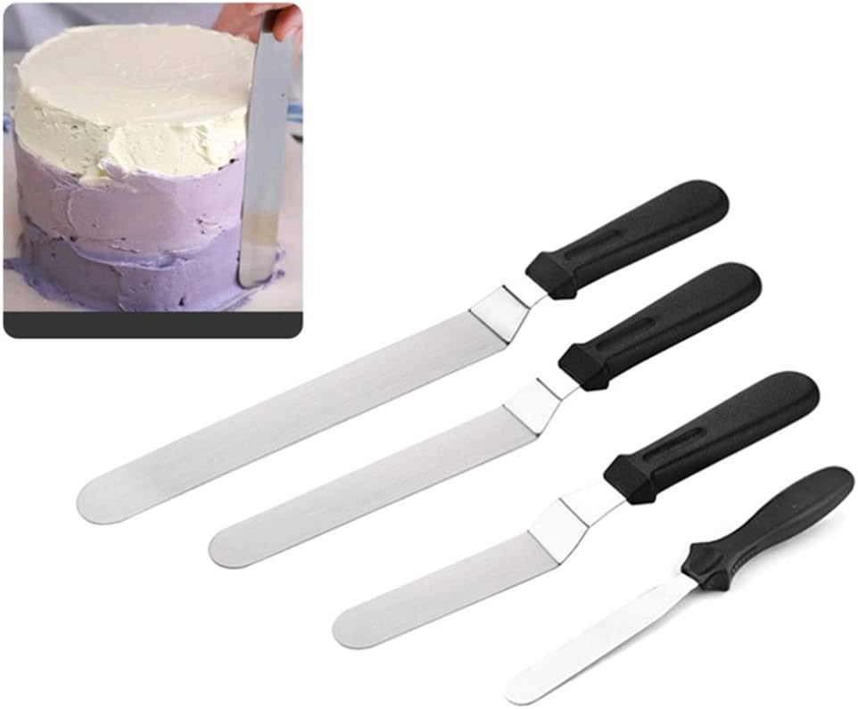 10pcs Stainless Steel Cake Spatula Set with Xmas Icing Smoother