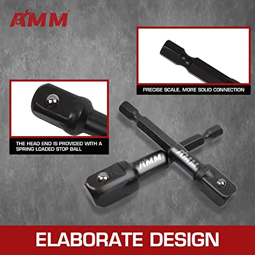 Image of AMM 9PCS Impact Socket Adapter Set, 1 /4 inch 3 /8 inch 1 /2 inch Drive for Power Drill
