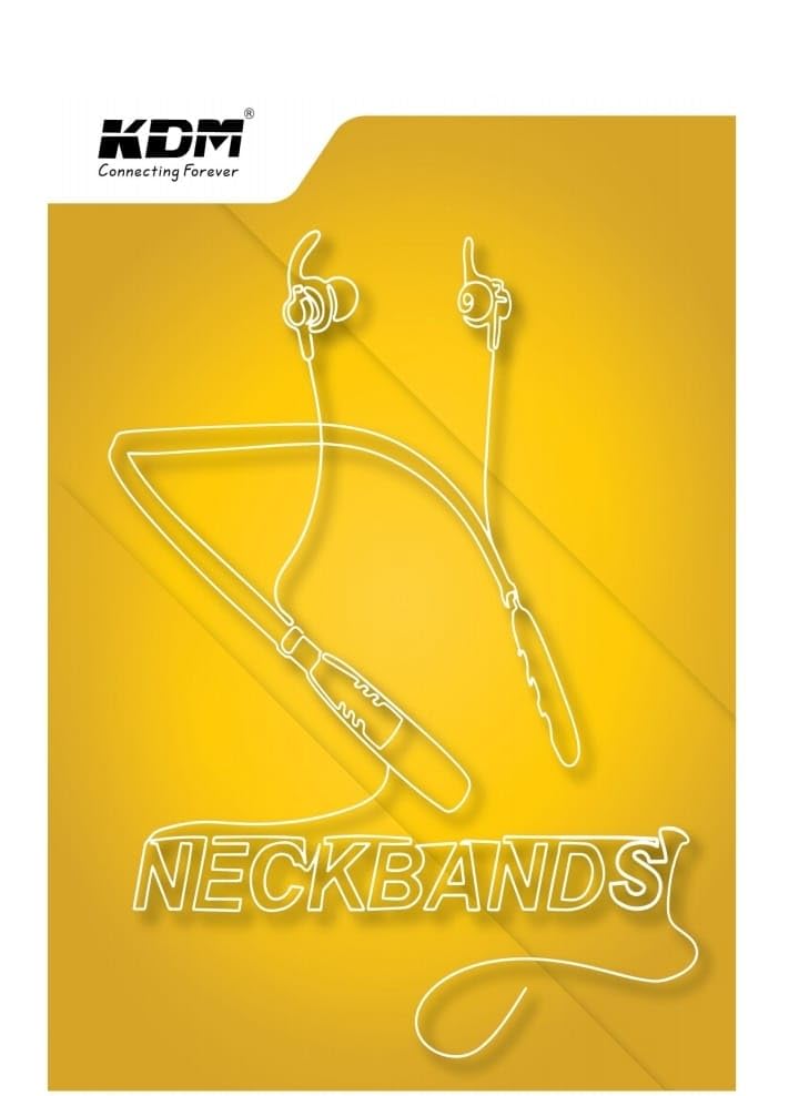 Image of KDM G1 Login Wireless Neckband Bluetooth Earphone Up to 36Hrs Music time, Magnetic On /Off, Blue (KDM-G1 LOGIN)
