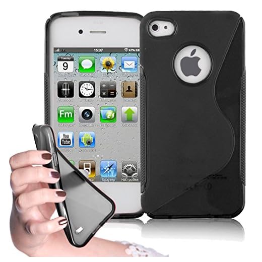 coque-personnalisable Coque Noire - pour IPHONE 4/4S - Caoutchouc Souple Grande qualité Protection Totale (IPHONE 4/4S)