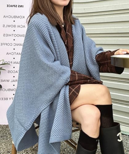 Epsion Women's Shawl Wraps Knitted Sweater Scarf Solid Color Knotted Lightweight Outwear Shoulder Scarf4