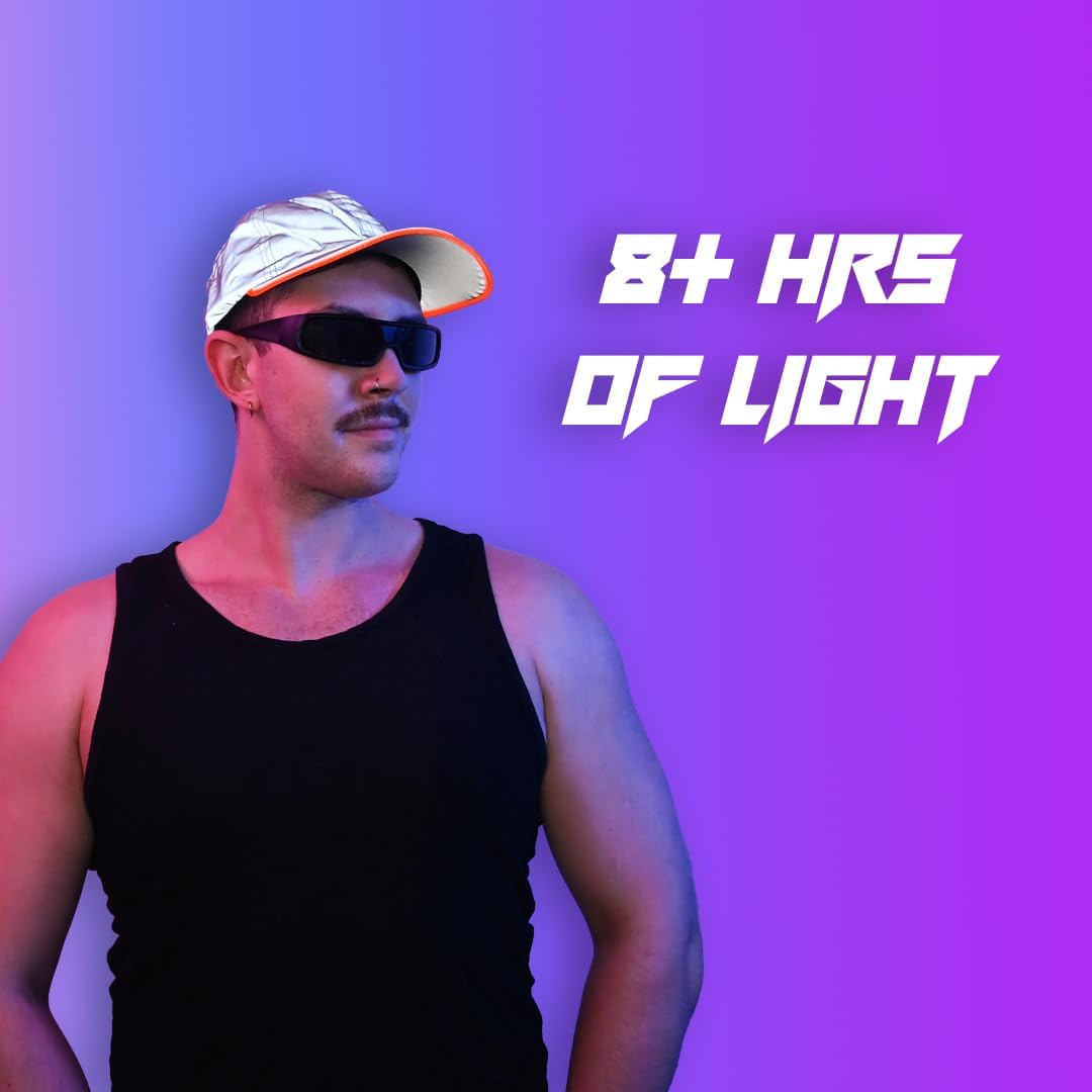 Color Changing LED Reflective Baseball Cap - 7 Color LED Baseball Hat - Light Up Baseball Cap - Trippy Rave Hat for Men, Women - Image 4