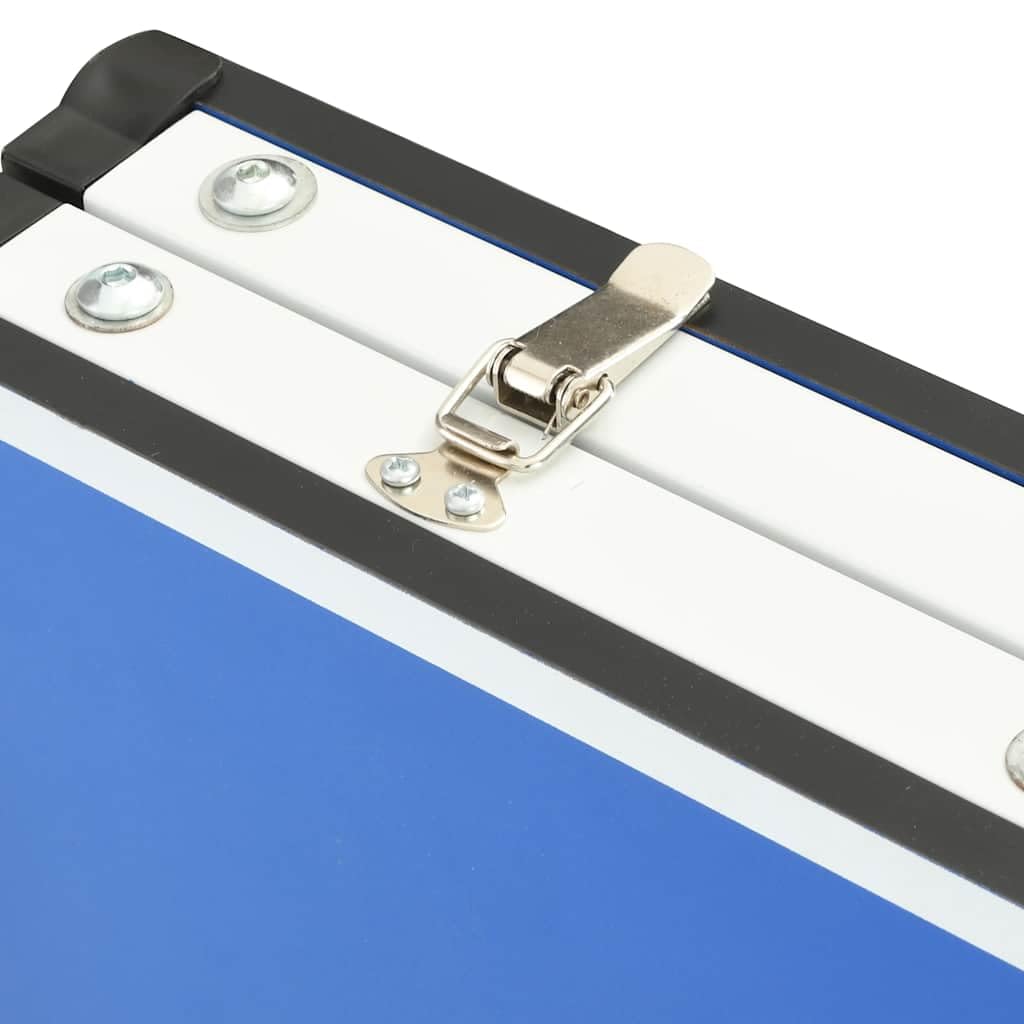 Mangloder - Tavolo da ping pong pieghevole con rete, 152 x 76 x 66 cm, blu, arrotolabile, livellamento gambe regolabile, per interni ed esterni, facile da trasportare, robusto, per tempo libero