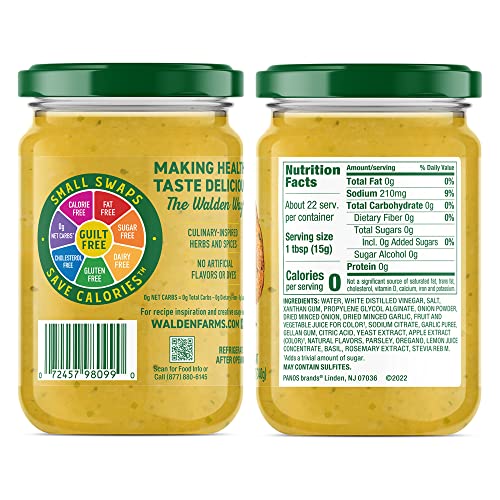 Walden Farms Pasta Sauce Variety Pack, 12 Oz Jars, Sugar, Fat, Calorie, And Dairy Free For Pasta Noodles, Chicken, And Fresh Recipes, Thick And Creamy, Vegan Friendly, Light Alfredo, Tomato Basil Marinara, Garlic Herb Sauce #TOP2