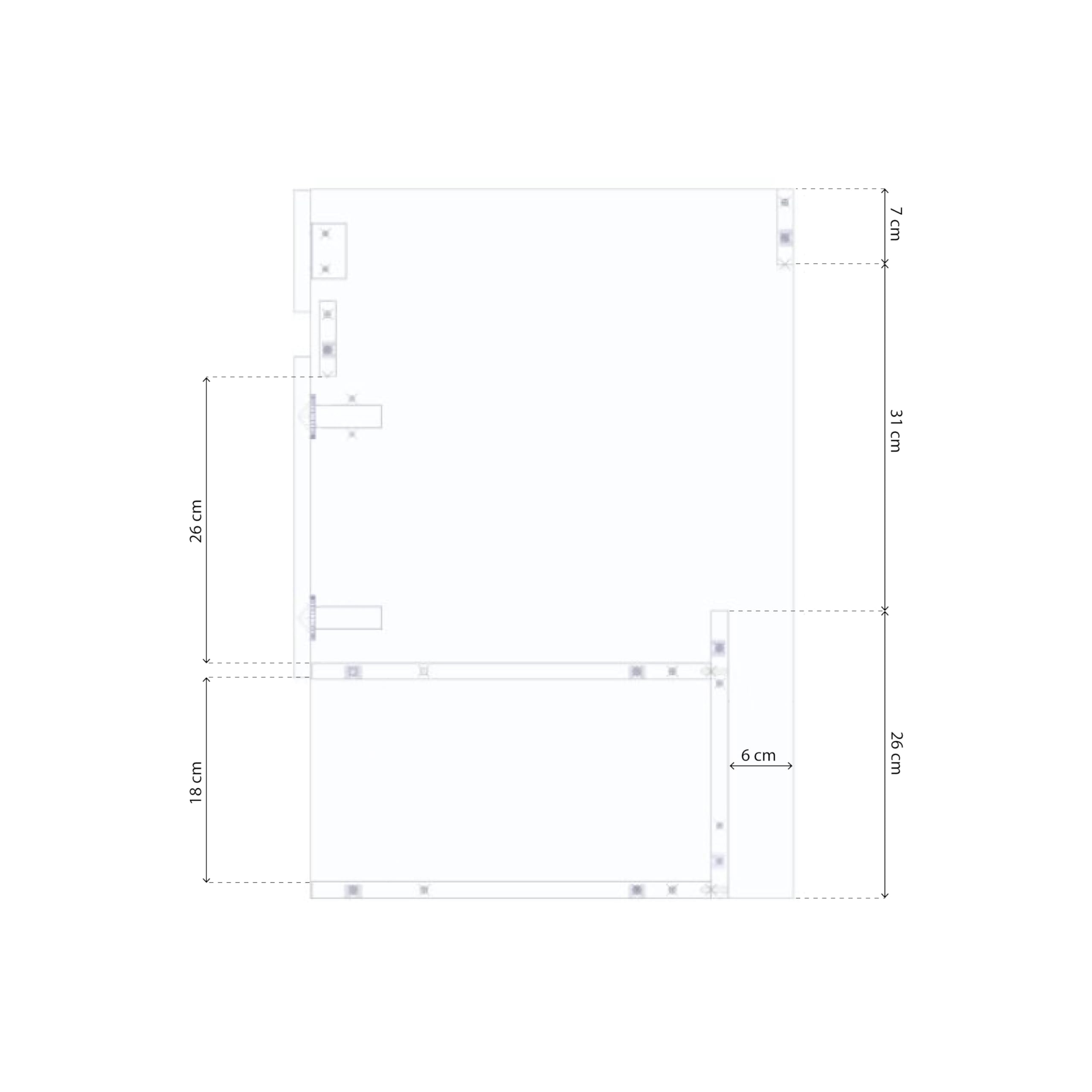 duehome | Mueble de Baño Suspendido con 2 Puertas y Espejo, Modulo Colgante, Modelo Thai, Acabado en Nordik, Medidas: 80 cm (Ancho) x 64 cm (Alto) x 45 cm (Fondo)