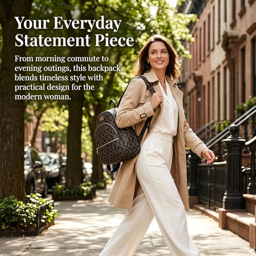 Image of JULIE FERRARO Small Backpack Purse for Ladies Women Fashion Multi Pockets Daypacks with Front Zip Pocket
