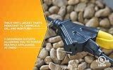 Woods 2451 14/3 SJTOW Agricultural Extension Cord with 3-Outlet Power Block, Black by Woods