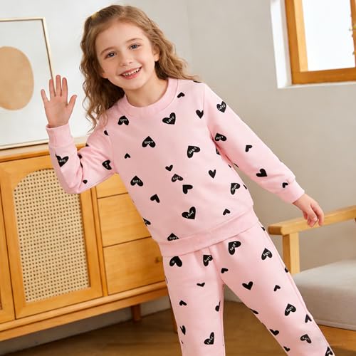 Image of Little Girls 2 Piece Outfits Ruffle Sleeve Unicorn Sweatshirts Top and Leggings Set School Outfits Kids Clothing Set