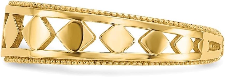 14k Yellow Gold Diamond Shapes Toe Ring