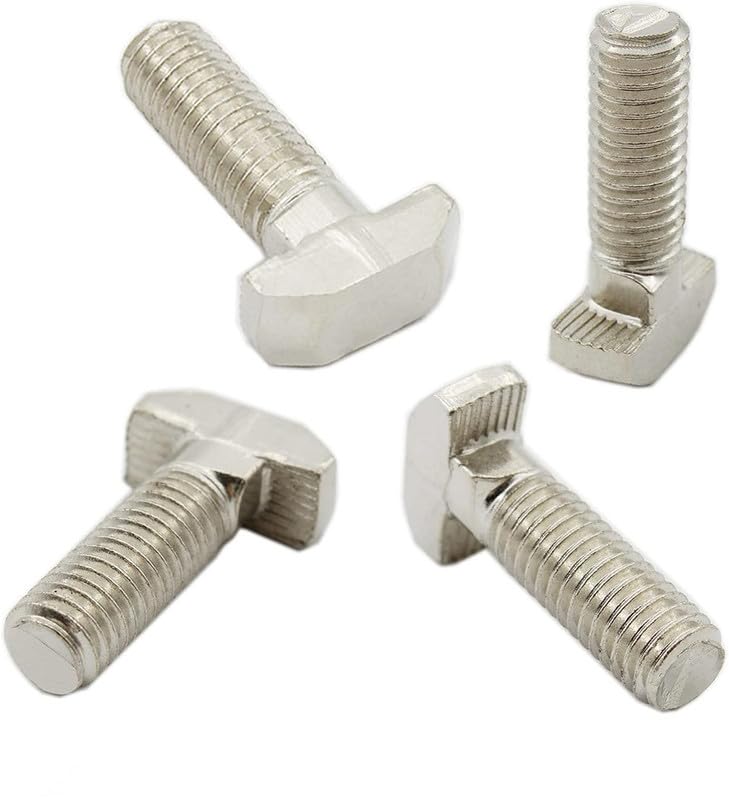 Image of M8*16-40Profiles(15pcs Thread T-Slot Drop-in Stud Sliding Screw Bolt,Silver Tone Carbon Steel Nickel Plated Hammer Head Bolt T Shape Screws for European Standard 30 /40 /45 Series Aluminum Profile