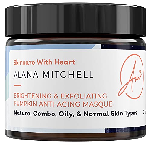 Alana Mitchell Pumpkin Anti Aging Face Mask â€“ Exfoliating Natural Face Masks w/Glycolic & Citric Acid â€“ Facial Mask for Glowing, Refreshed Skin â€“ Gel Face Mask for All Skin Types (2 oz)