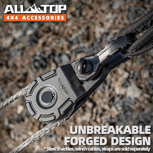 Image of ALL-TOP Forged Snatch Block (18 Ton Work Load) Extreme Recovery Winch Pulley System for Synthetic Rope or Steel Cable, Forged E-Coated