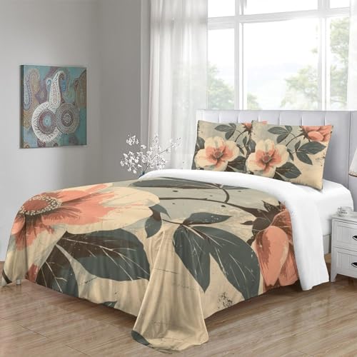Housse de couette roses 3D microfibre parure de lit super king 260x220