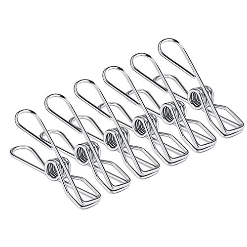 WITUSE Stainless Steel Clothes Pins, 40pcs Stainless Steel Clothes Pins with Heavy Durable Clamp, Metal Wire Clothes Clips for Clothes, Snack Bags, Picture at House& Kitchen& Outdoor