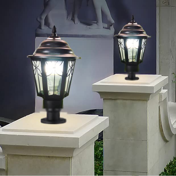 BrightLyt Star Metal & Glass Gate Light, Garden, Pole, Pillar, Outdoor (Pack of 2)