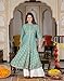 Yash Gallery Rayon Floral Printed Anarkali Kurtis for Women Indian Style Green