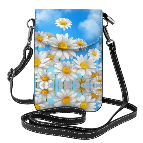 Sac à bandoulière fleurs de pâquerettes avec pochette de rangement monnaie pour voyage nomade