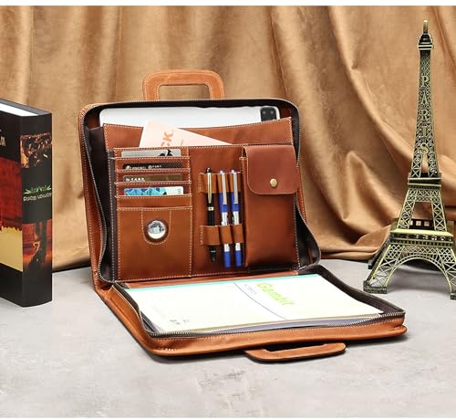 Men's Vintage Genuine Leather Briefcase Laptop Case Business Travel Work Handbag3