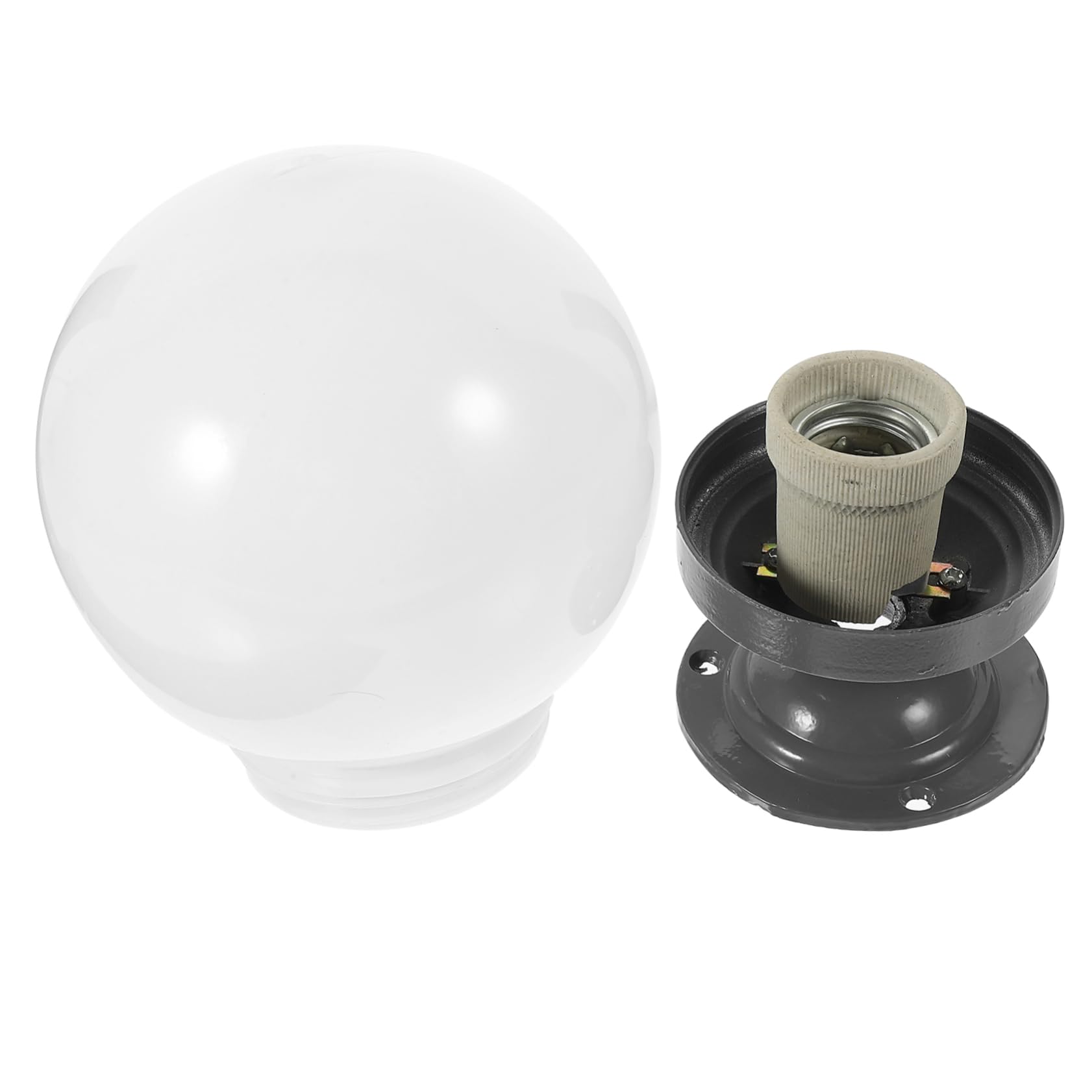 Holibanna Outdoor Globe Lampshade Stylish Ball Shaped Post Light Cover for Porch Garden and Hotel Decor Durable Design Easy to Install and Remove