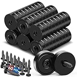 LOVIMAG Neodymium Magnet, Strong Rare Earth Magnets 20 Pounds, 60 Black Countersunk Magnets with Screw for Kitchen, Tool Room, Science, Crafts, Industrial, 0.6 x 0.2 Inch