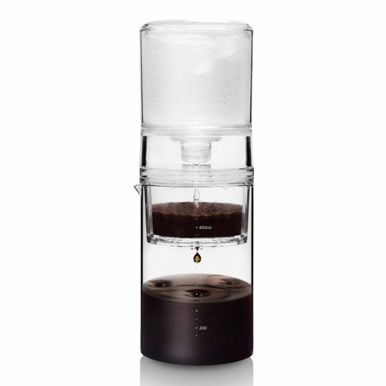 Cafetera de infusión fría, caudal de agua ajustable, diseño extraíble y lavable, gran capacidad, hace 2-4 tazas, para el hogar y la oficina