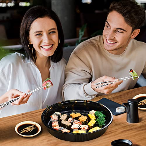 100 piezas bandejas desechables redondas para sushi miniatura 6