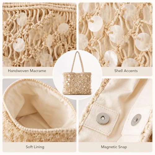 Bolso de playa tejido para mujer, grande y bohemio miniatura 4
